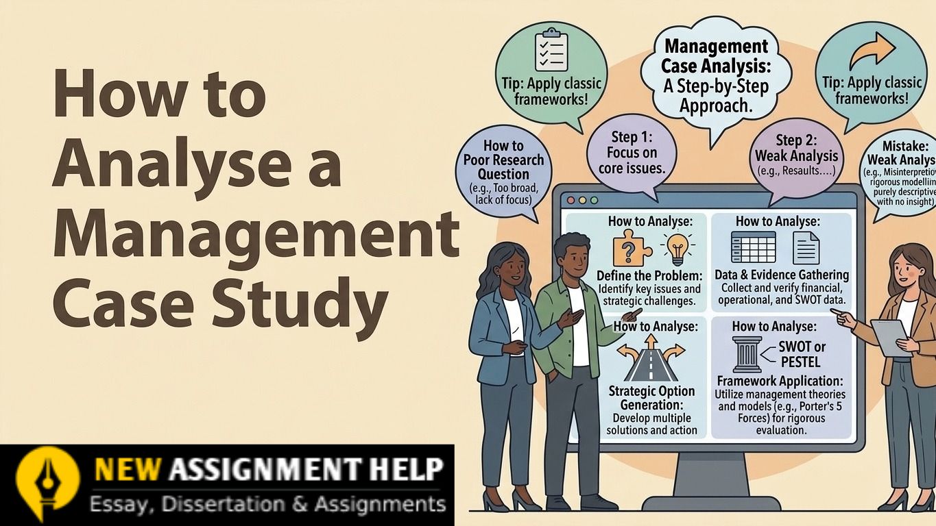 6-step framework for analysing a management case study effectively.